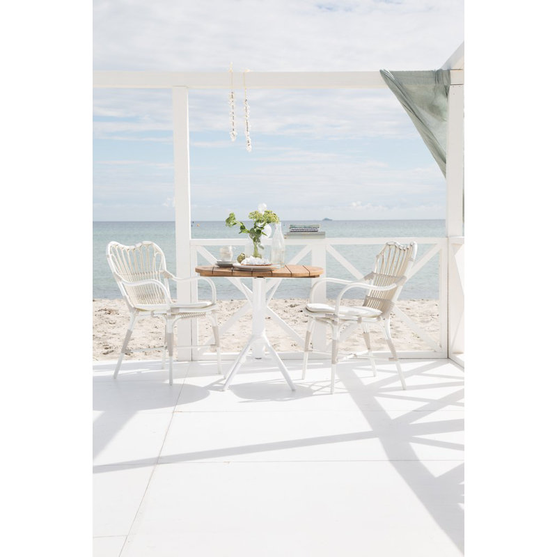 Margret Outdoor Dining Armchair, Dove White