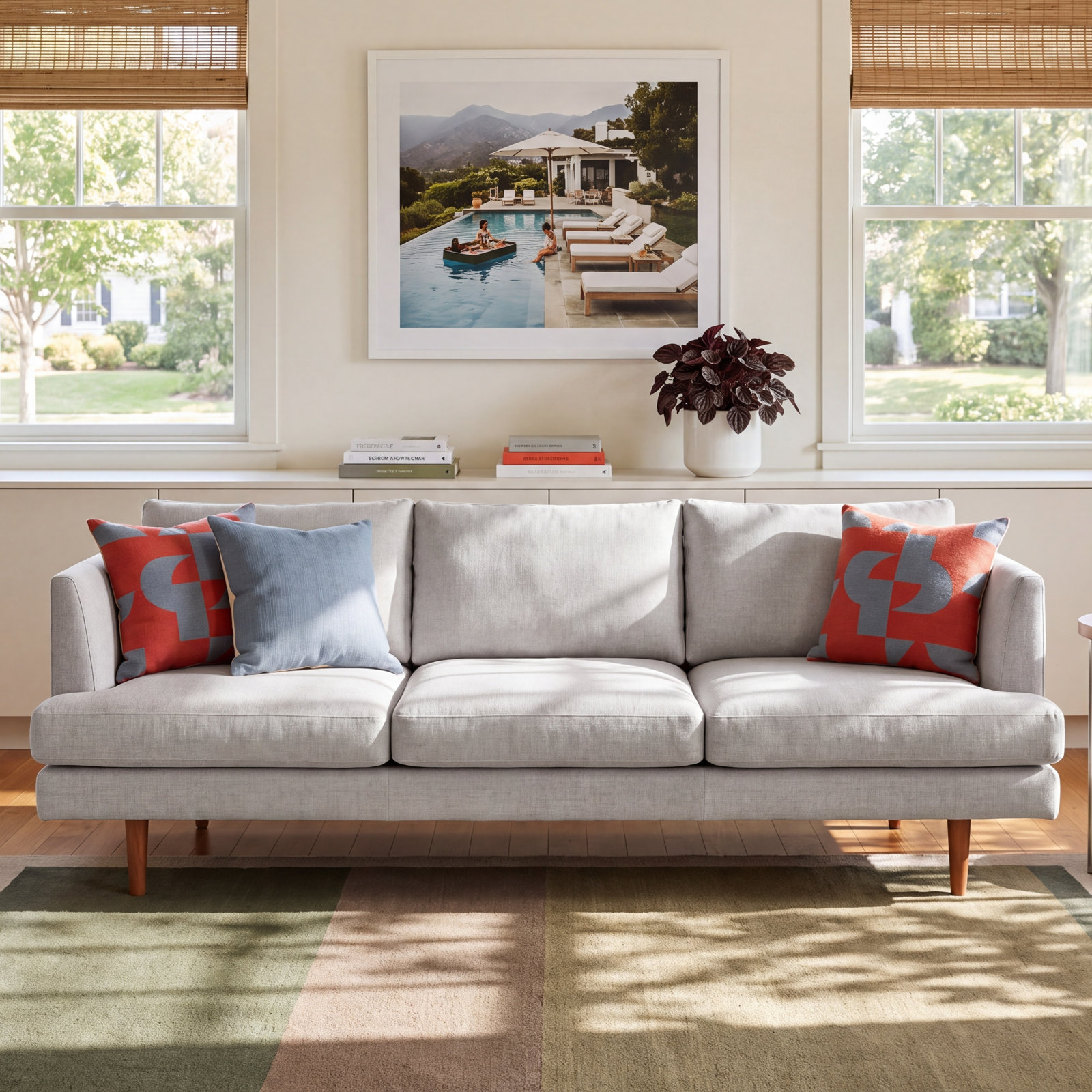 Miller 84" Upholstered Sofa, Light Gray Linen Blend