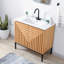 Armoire de meuble-lavabo moderne à 2 tablettes géométriques l 36 po x P 18 po x H 33 po Rowan (lavabo non inclus)-113431567