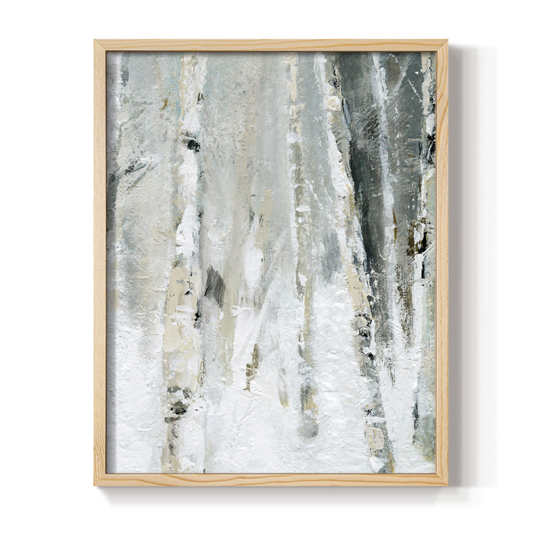 «Snowy Birch II», reproduction encadrée - bois massif, Naturel, H 11 po x l 9 po