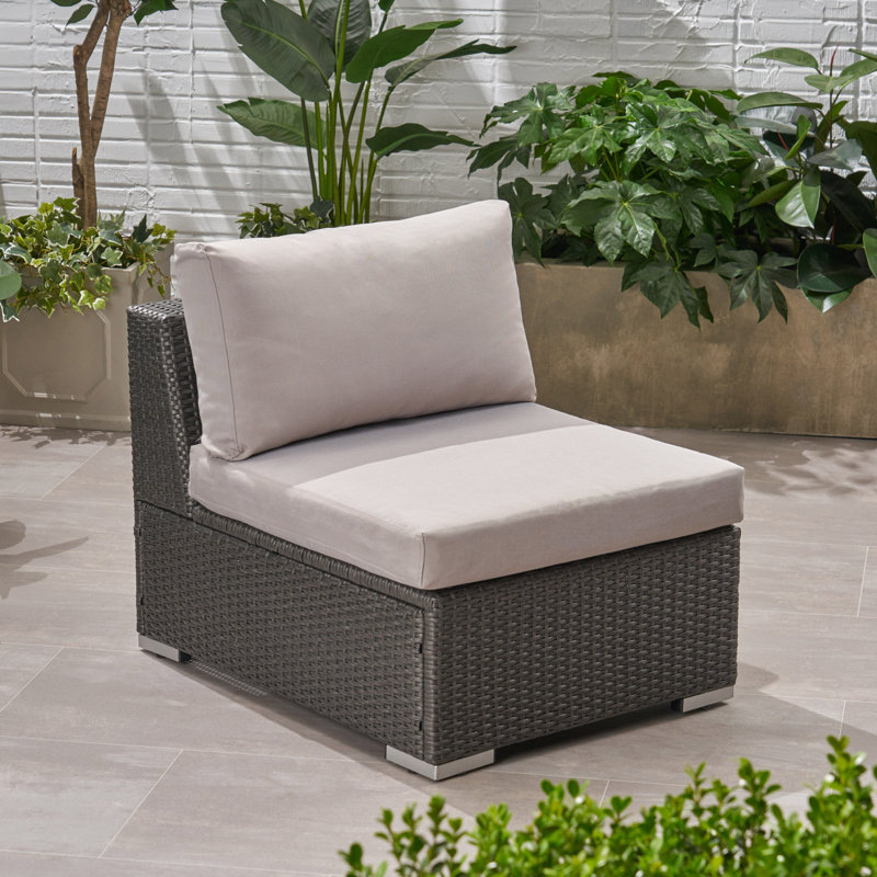 Chaise de patio avec coussins, gris, gris