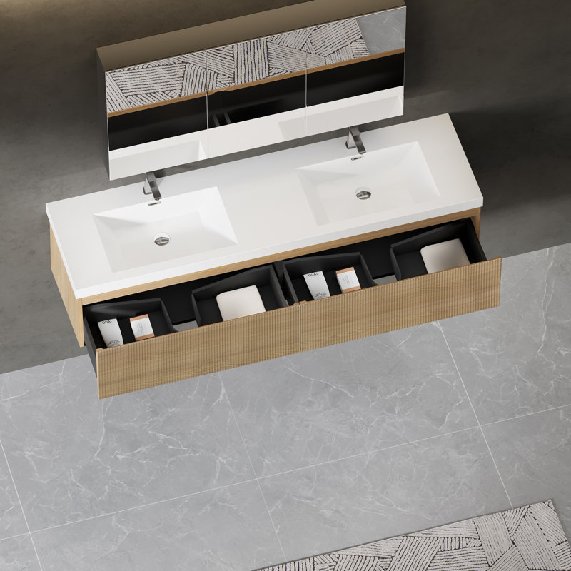 Ensemble de meuble-lavabo mural 71 po, 72"