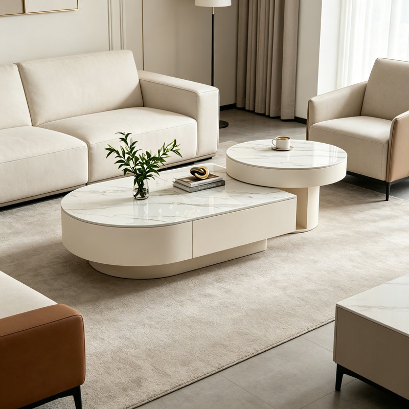 Table basse Luxury, Gris, H 11,81 po x L 39,37 po x l 27,55 po