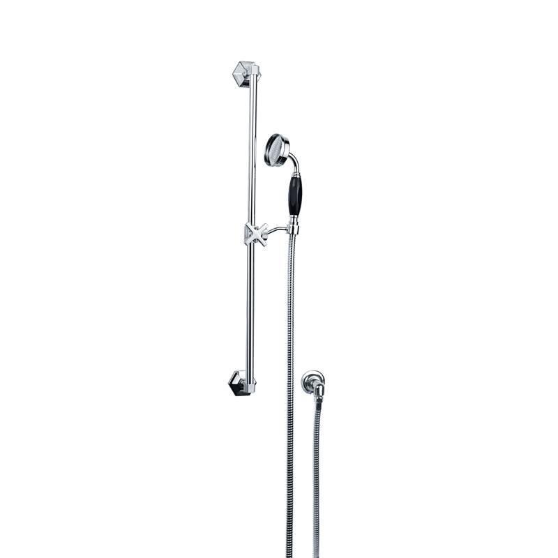Mackintosh Black Hand Shower & Sliding Rail, Polished Chrome