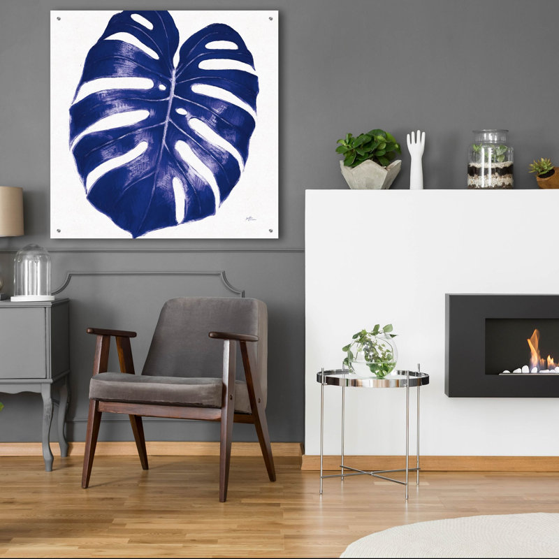 «Welcome To Paradise X3 Indigo» par Janelle Penner, art mural en verre acrylique, H 36 po x l 36 po x P 0,2 po