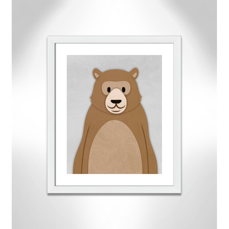 Adhésif décoratif Cheery Bear, H 24,5 po x l 20,5 po x P 0,6 po, Encadré plat blanc