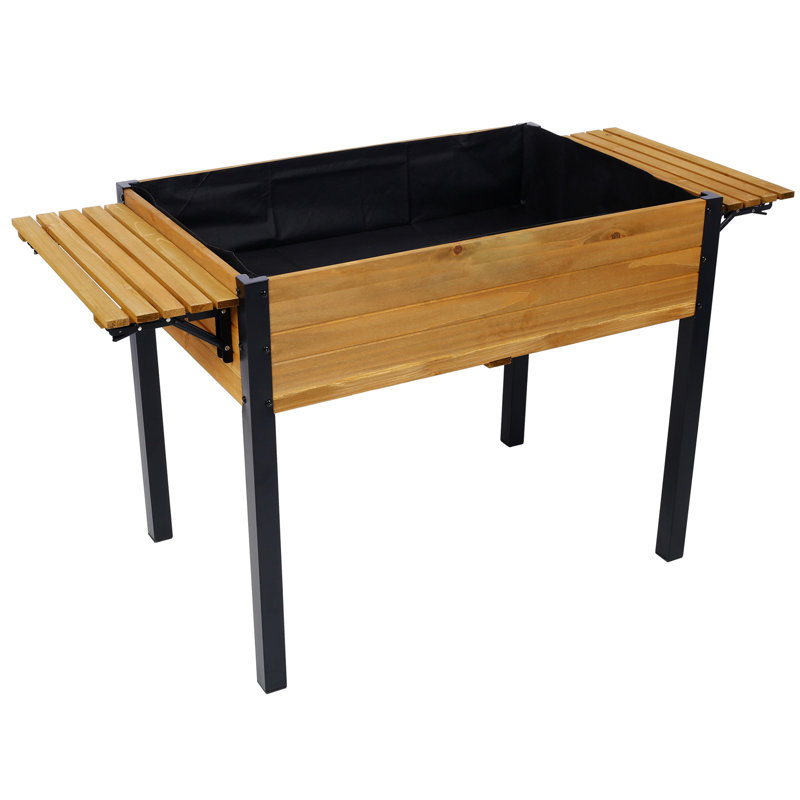 Raised Garden Bed, Black+Brown