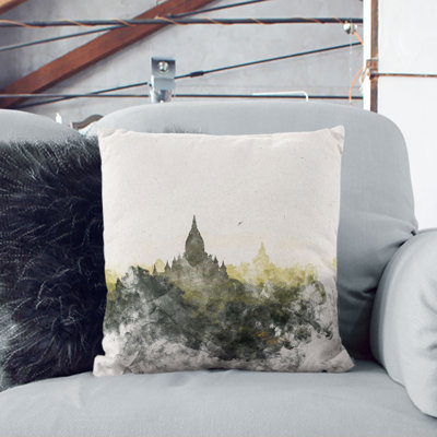 Old Bagan in Myanmar Cushion with Filling