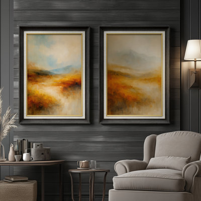 «Warm Warmed», ensemble de 2 impressions murales sur toile encadrées 26 po x 36 po