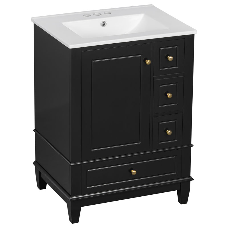 Meuble-lavabo compact avec lavabo en céramique de style moderne pour l'excellence de la salle de bain.