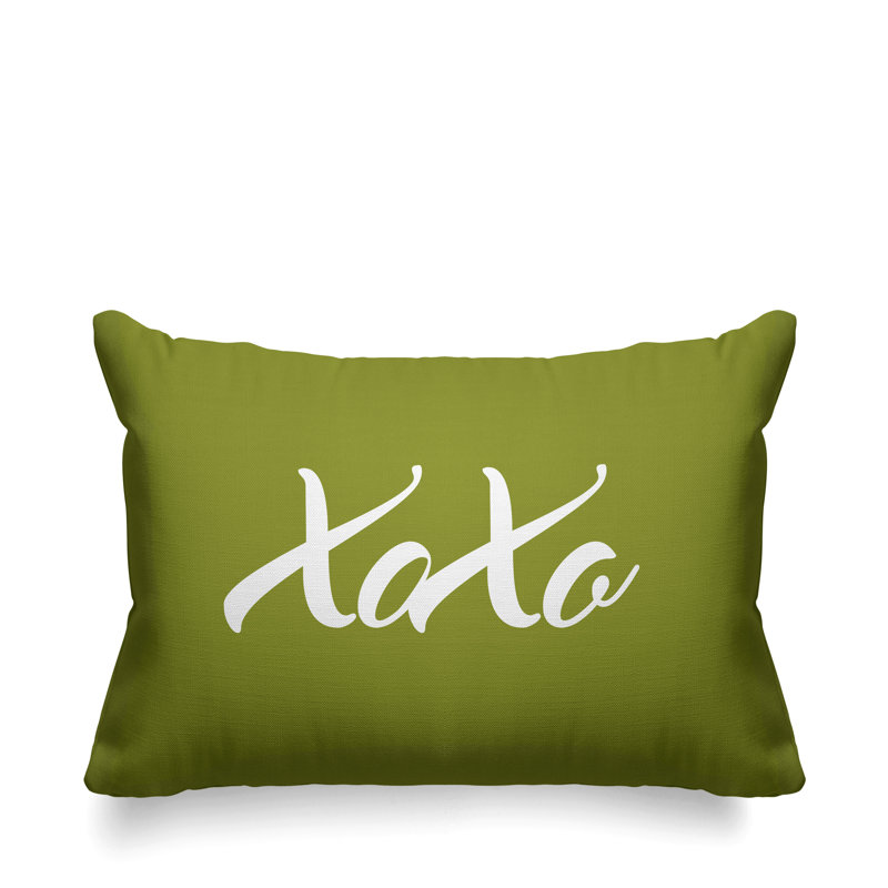 Housse et insert de coussin rectangulaire Asox Xoxo, Avocat