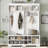 Modern Hallway Hall Tree With Metal Hooks And Storage Space, Multi-Functional Entryway Coat Rack With Shoe Cubbies-349755907