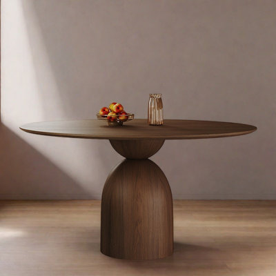 Simple retro style solid wood round table