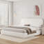 Lit plateforme en tissu de laine d'agneau, cadre de lit rembourré chaud pour la chambre à coucher-439277940-439277930