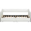 Beige, lit de jour rembourré, très grand lit simple, tiroirs de rangement, excellente expérience d'assise, lattes en bois pour matelas extensibles, rembourré, dossier et support de soutien ergonomique très grand, tissu doux