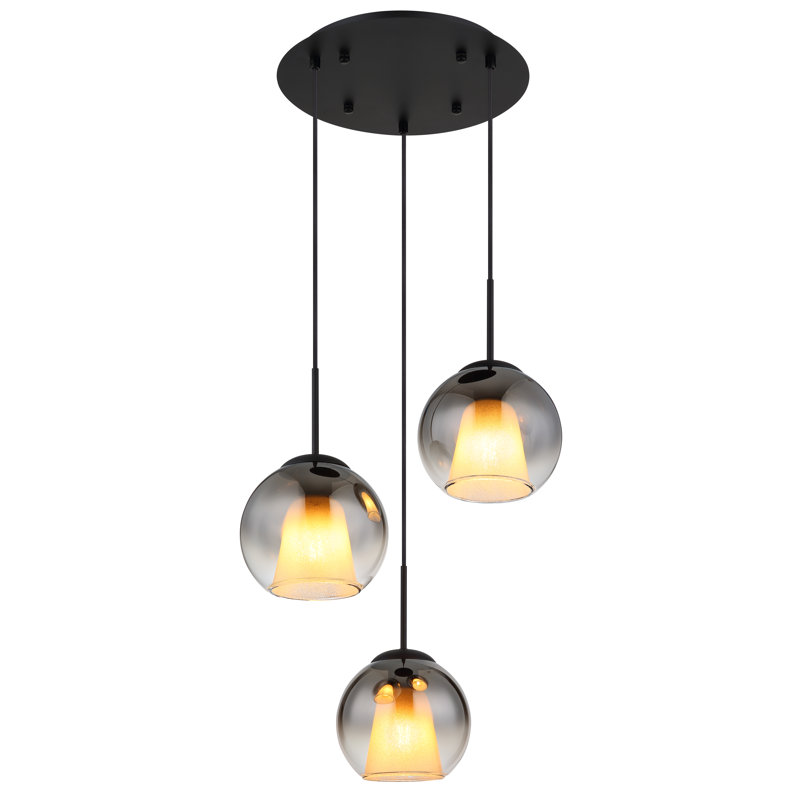 Decola 3 - Light Pendant, Matt black, Raunch colors