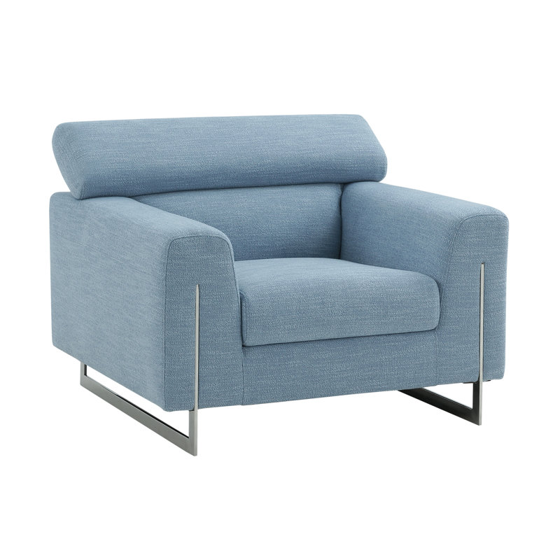 Simona Upholstered Armchair, Blue Polyester Blend