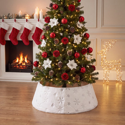 Adjustable Polyester Christmas Tree Collar with Snowflake Pattern