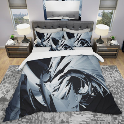 Mélangeur gris - ensemble de housse de couette abstrait - microfibre de polyester