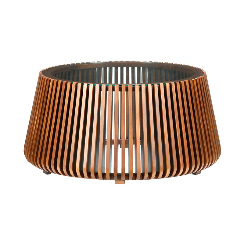 Pinkney Acacia Coffee Table, Clear, Honey Brown