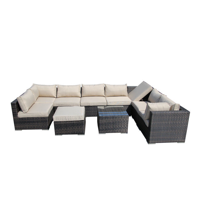Heidbreder 9 - Person Conversation Set, Beige, Mix Brown