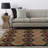 Anly Geometric Hand-Tufted Wool Dark Brown Area Rug-1351268218