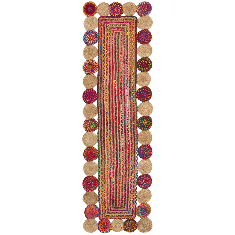 Tapis rouge tissé à la main Herzig, Tapis de couloir 2 pi 3 po x 8 pi