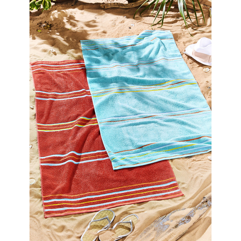 Rainbow 100% Beach Towel, Red