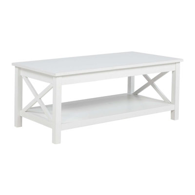 Table basse à plateau relevable avec rangement caché Modern Farmhouse