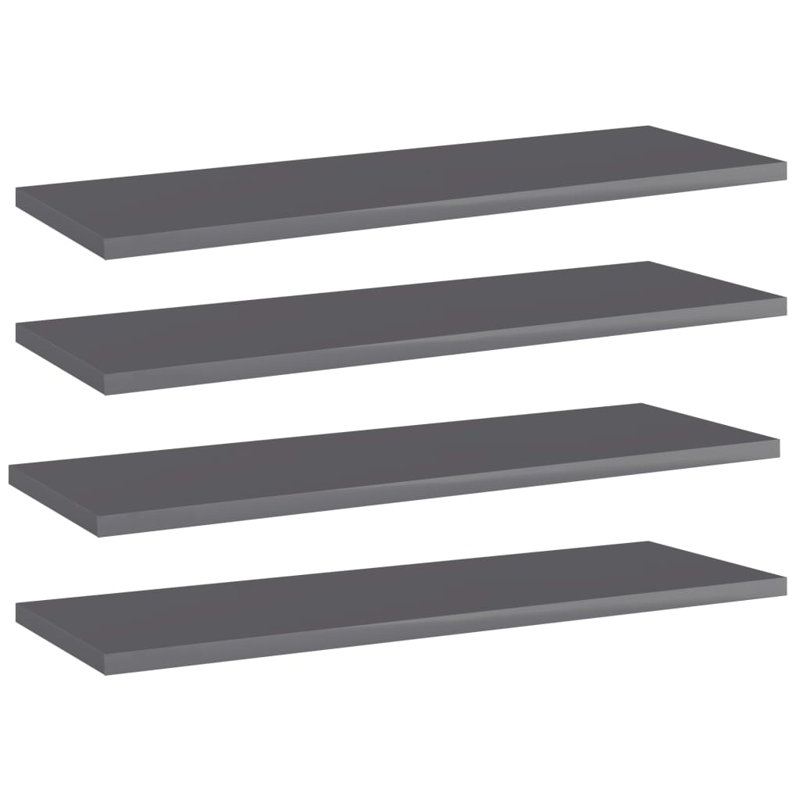 Ensemble de 4 tablettes vidaXL, H 0,6 po x l 15,7 po x P 11,8 po, Gris à haute brillance