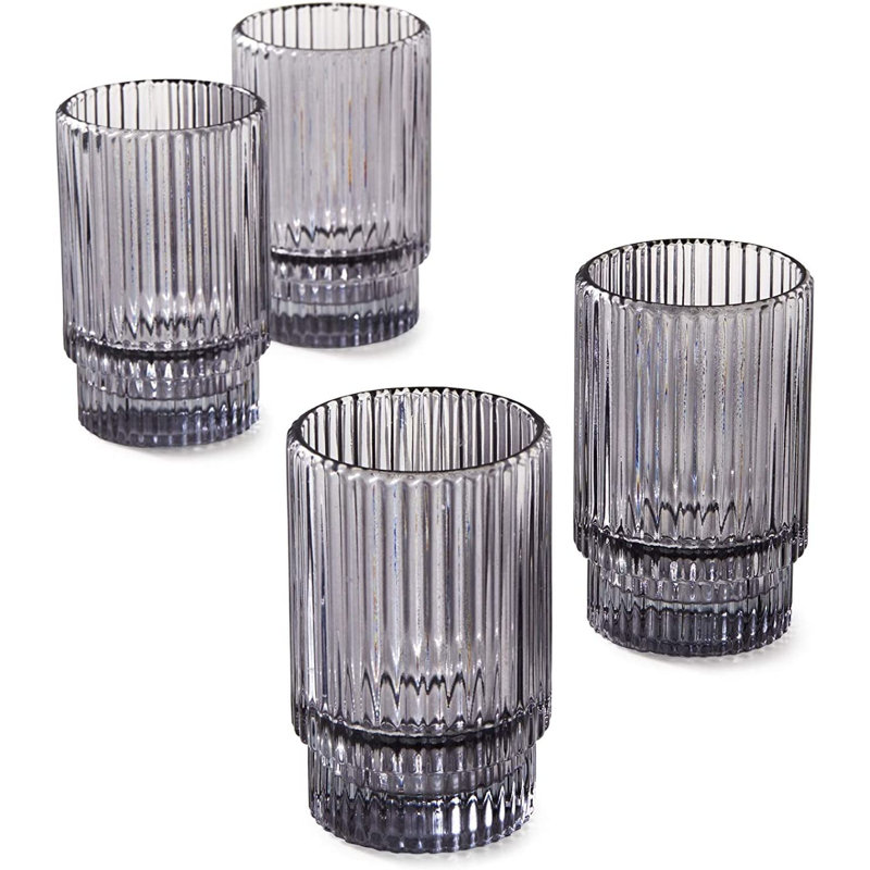 Tabletop Votive Holder Set, Smoke Gray, 24, 5" H x 3.5" W x 3.5" D