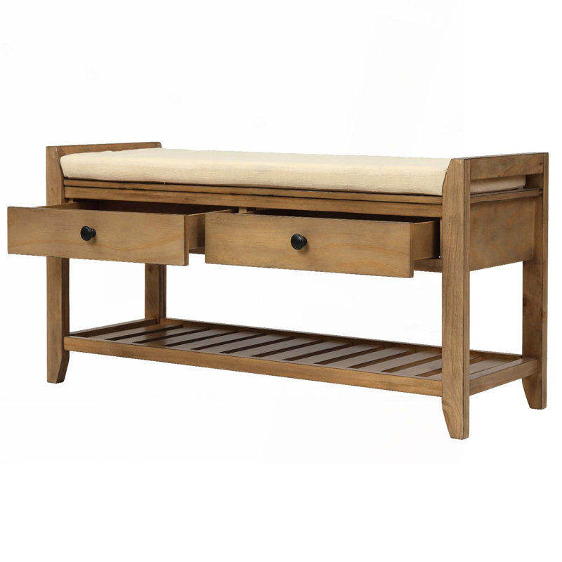 Wood Storage Bench, Old Pine