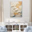 Modern Golden Beige Plam Tree - Abstract Canvas Art Print-1322769335-1322769321