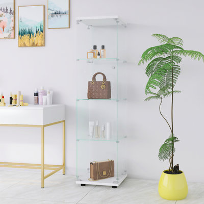 Glass Display Cabinet 4 Shelves With Door