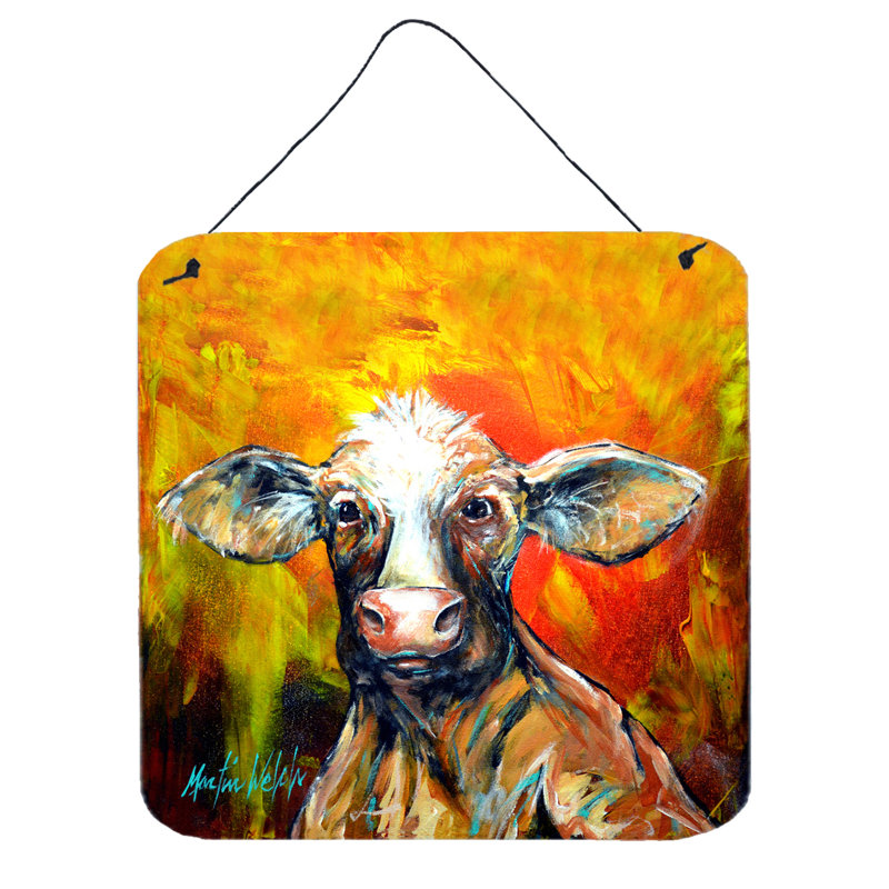 Décoration murale joyeuse vache