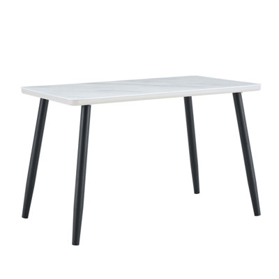 Modern Minimalist Dining Table With Tempered Glass Countertop