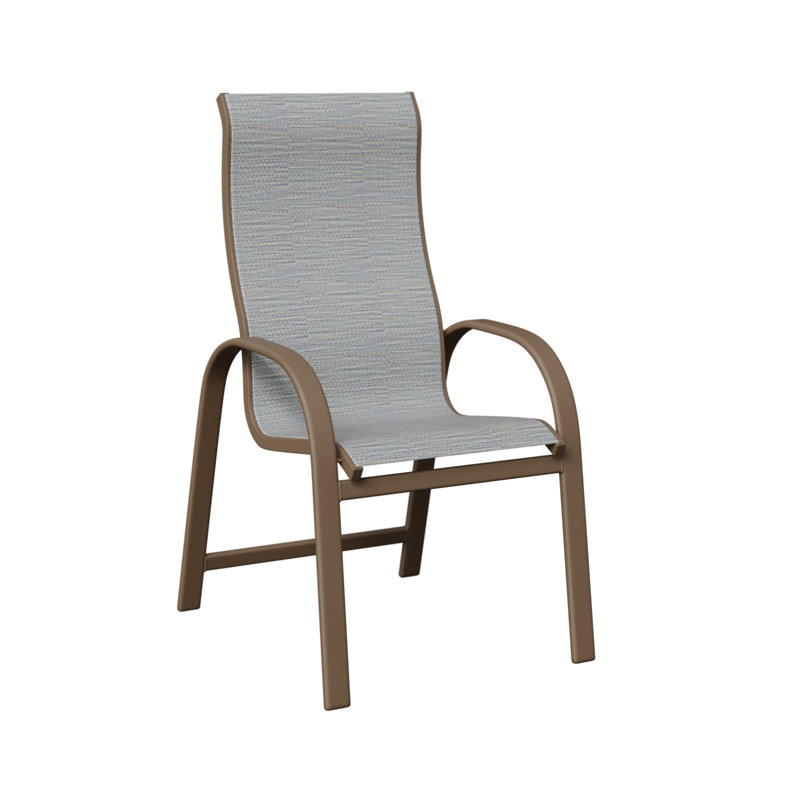 Berlin Gardens Murphy Sling High Back Dining Chair, Clay, Caribbean Cane