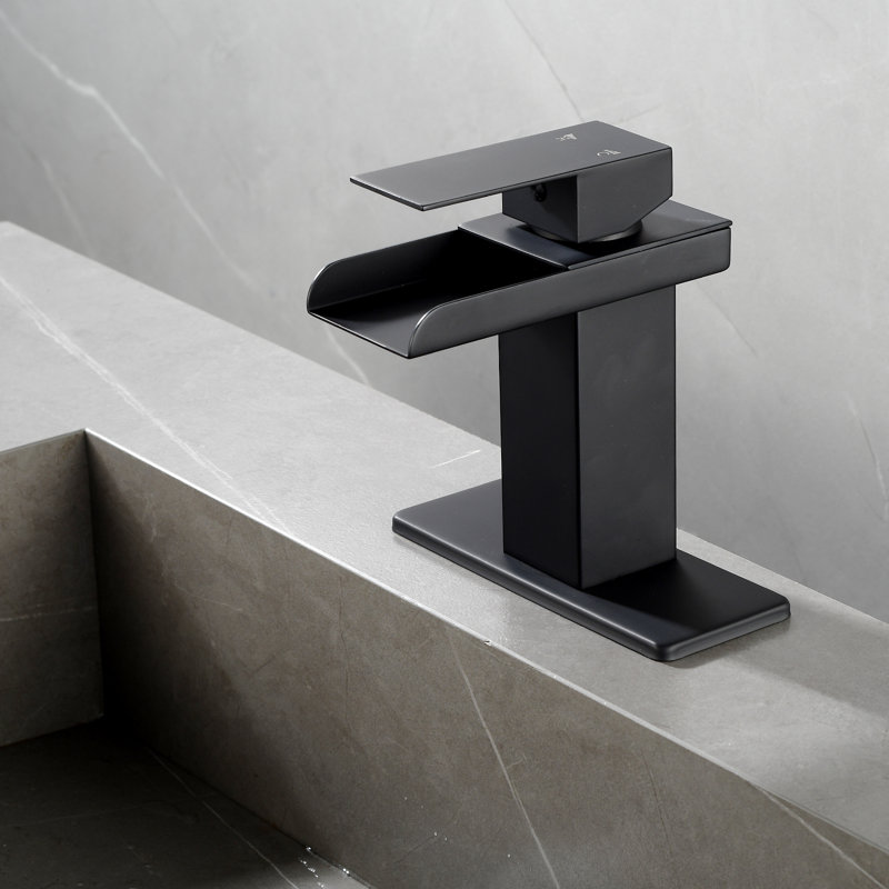 Robinet de salle de bain HGN Waterfall, Noir mat