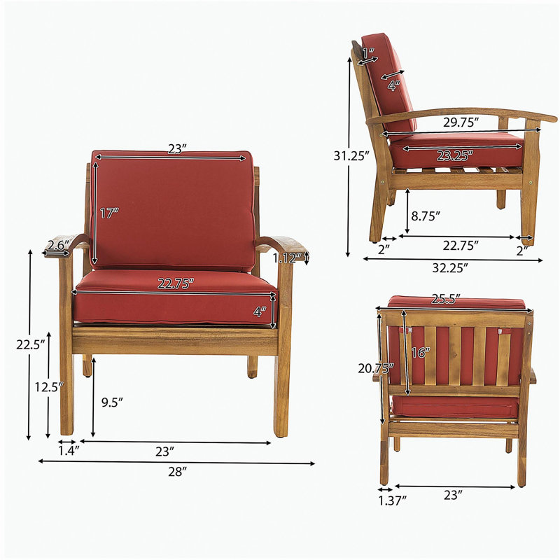 Fauteuil club Peyton, Rouge