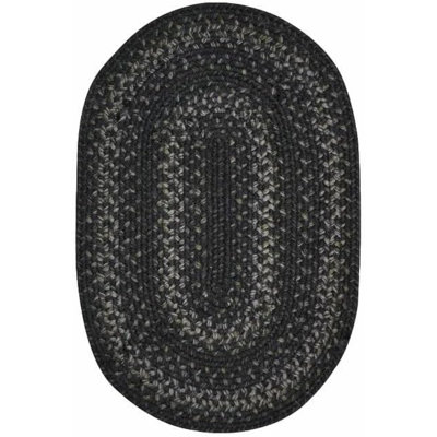 Tapis noir / gris réversible en jute tressé Cristene
