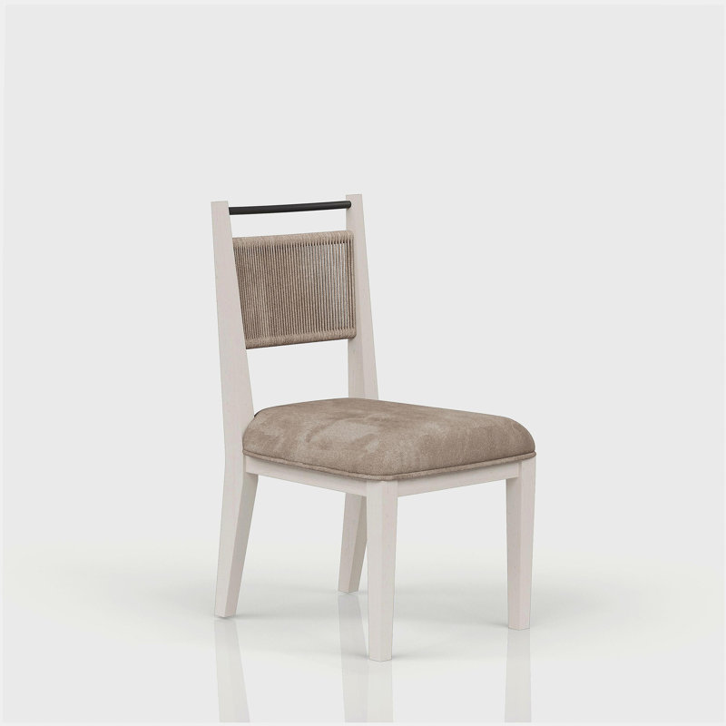 Rope Back Bar Stool - Vanilla/Palm