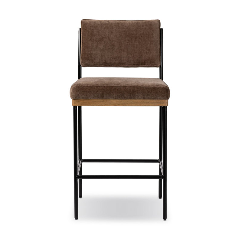Tabouret de bar et de comptoir Ozma, Tabouret de comptoir (siège d'une hauteur de 26,4, Champignon Altair / polyester
