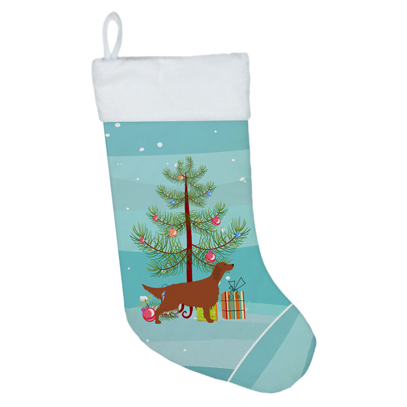 Chaussette de noël joyeux de noël, Setter irlandais