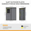 Dark grey wood grain plastic tool shed