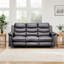 Fauteuils inclinables haut de gamme avec console centrale, cuir synthétique noir, confort moderne pour la maison