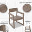Fauteuils d'extérieur et de jardin en PEHD couleur bois antique avec dossier