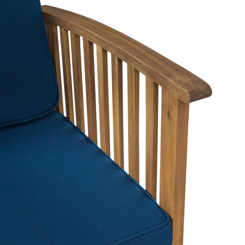 Sikeston Patio Chair with Cushions, Dark Teal, Brown Patina