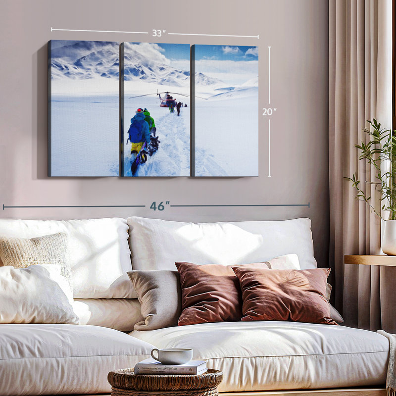 «Heli Snowboarding», 3 pièces, H 20 po x l 33 po