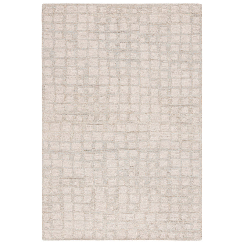 Indiana Hand Tufted Wool/Jute Geometric Rug in Sage/Beige, Rectangle 8' x 10'