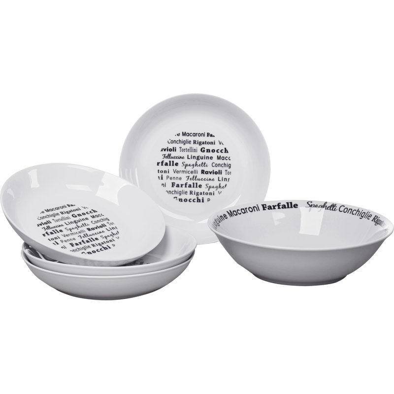 5pc Pasta Set Black Script